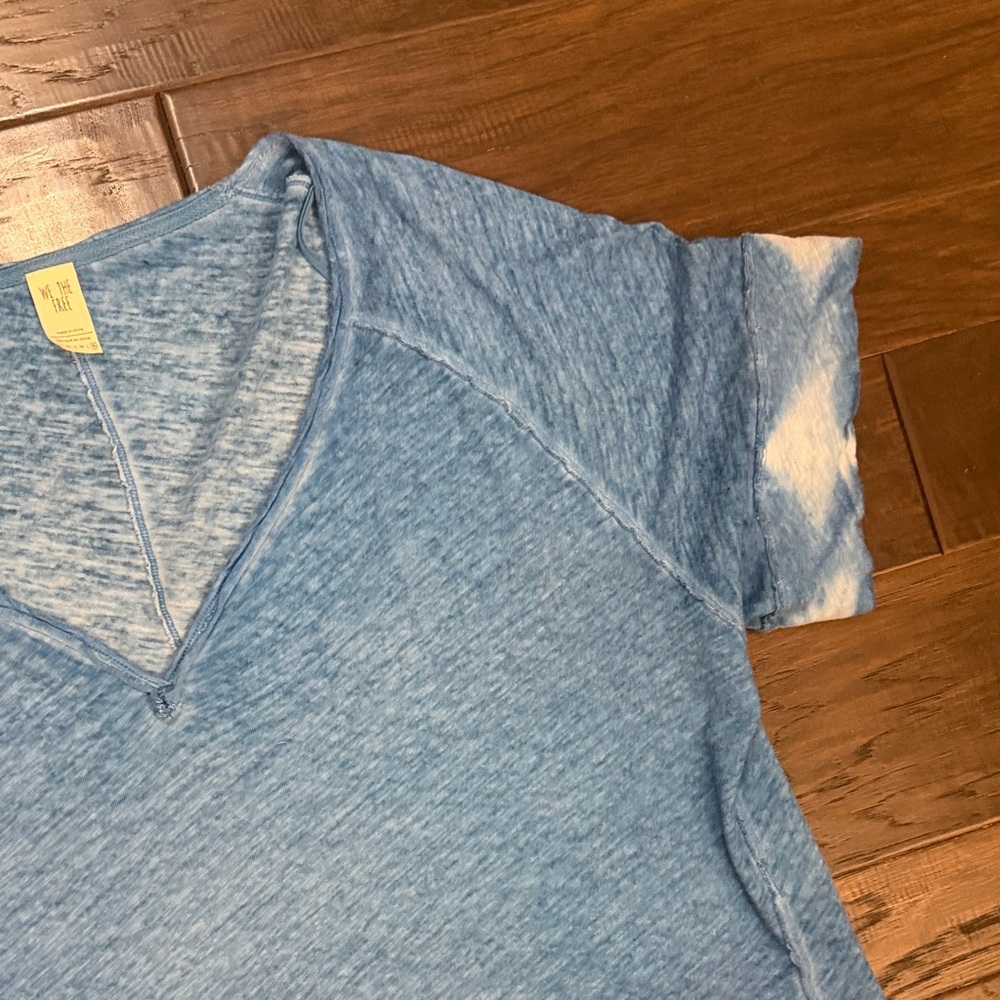 We The Free Light Blue High-Low V-Neck Dress Oversized Tee Beach Swim - Picture 4 of 10